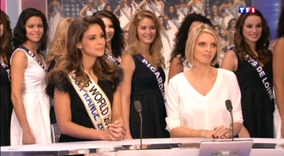 Marine Lorphelin et Sylvie Tellier sur le plateau du journal de 13h de Jean-Pierre Pernaut sur TF1 le jeudi 14 novembre 2013