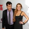 Lindsay Lohan et Charlie Sheen à la première de Scary Movie 5, à Hollywood, le 11 avril 2013.