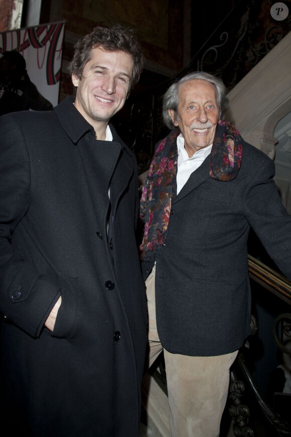 Jean Rochefort et Guillaume Canet lors de la conférence de presse des Gucci Masters 2013 aux Salons France Amériques à Paris le 18 novembre 2013