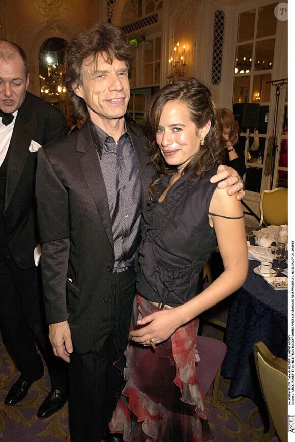 Mick Jagger et sa fille Jade à Londres le 4 février 2002. 