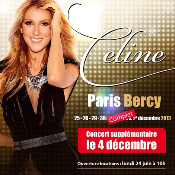 Céline Dion est en concert à Paris du 25 novembre au 5 décembre 2013.