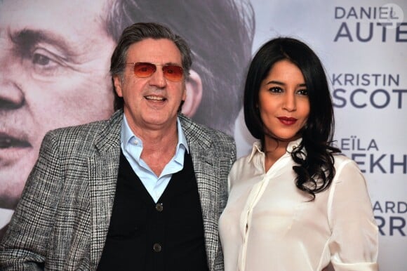 Daniel Auteuil et Leïla Bekhti lors de l'avant-première du film 'Avant l'hiver' à Paris le 25 novembre 2013.