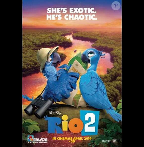 Affiche américaine du film Rio 2, en salles le 9 avril 2014