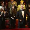 Exclusif - Natty Belmondo, Annabelle Belmondo et Jean Paul Belmondo -au premier rang du 52e Gala de l'Union des Artistes au Cirque d'hiver à Paris le 19 novembre 2013.