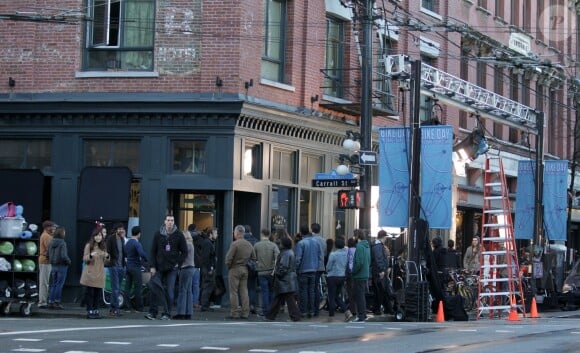 Tournage des premières scènes du film Fifty Shades Of Grey à Vancouver le 1er décembre 2013.