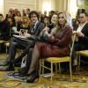 Exclusif - Lara Fabian et Michele Barzach à la vente aux enchères des Frimousses de créateurs (au profit de l'Unicef pour les enfants du Darfour) à l'hôtel George V, à Paris, le 2 décembre 2013.