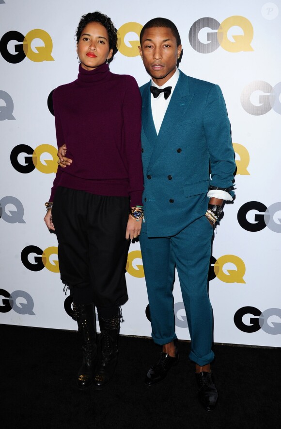 Helen Lasichanh et Pharrell Williams, tout en Lanvin, lors de la soirée des GQ Men Of The Year à Los Angeles. Le 12 novembre 2013.