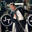 Justin Timberlake sur scène lors des Grammy Awards à Los Angeles, le 10 février 2013. 