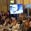 Valérie Trierweiler au musée d'Orsay le 6 décembre 2013, lors d'une réunion pour dénoncer vendredi à Paris les viols systématiques, "armes de guerre" dans les zones en conflits avec les femmes des chefs d'Etats africains
