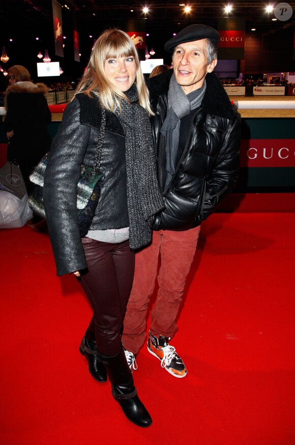 Mélanie Page et Nagui lors de l'épreuve Style & Competition for AMADE aux Gucci Masters de Villepinte le 7 décembre 2013