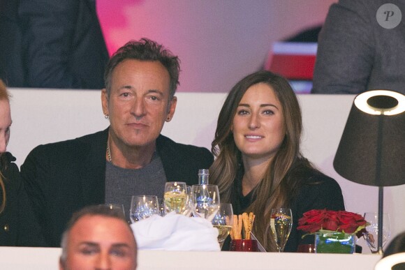 Bruce Springsteen et sa fille Jessica lors de la dernière journée du Gucci Paris Masters 2013 à Villepinte, le 8 décembre 2013