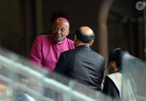 Desmond Tutu lors de l'hommage à Nelson Mandela au Soccer City Stadium à Soweto, le 10 décembre 2013.