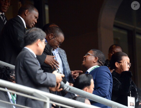 Fikile Mbalula lors de l'hommage à Nelson Mandela au Soccer City Stadium à Soweto, le 10 décembre 2013.