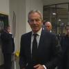 Arrivée de Tony Blair à l'hommage à Nelson Mandela au Soccer City Stadium à Soweto, le 10 décembre 2013.