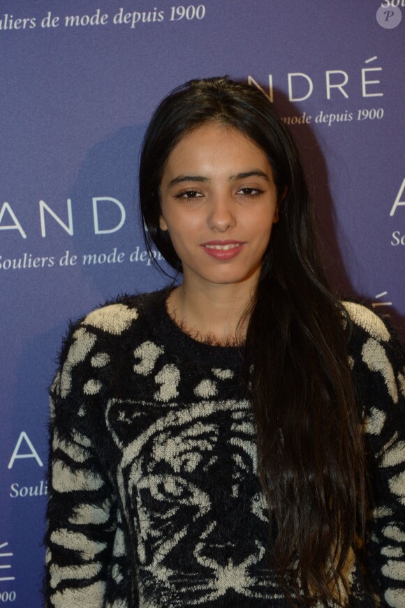 Hafsia Herzi à l'inauguration de la nouvelle boutique "André" à Paris, le 10 décembre 2013.