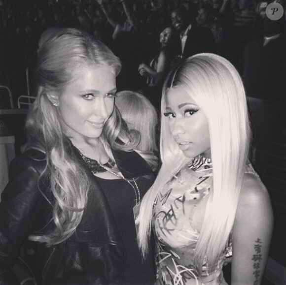 Paris Hilton et Nicki Minaj assistent au concert de Jay Z au Staples Center. Los Angeles, le 9 décembre 2013.