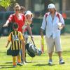 Kevin Federline, accompagné de sa femme Victoria Prince et de leur fille Jordan, à Woodland Hills, le 7 avril 2013.