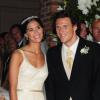 Diego Forlan et Paz Cardoso lors de leur mariage à Montevideo le 12 décembre 2013.