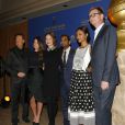 Zoe Saldana, Aziz Ansari, Olivia Wilde (enceinte), Sosie Bacon lors de l'annonce des nominations des Golden Globes au Beverly Hilton Hotel de Beverly Hills, le 12 décembre 2013.