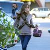 Ben Affleck et sa femme Jennifer Garner emmènent leur fille Seraphina prendre un petit-dejeuner au Brentwood Country Mart, le 11 décembre 2013.