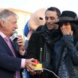 Exclusif - La chanteuse Alizée officialise sa relation avec son compagnon le danseur Gregoire Lyonnet lors du coup d'envoi des illuminations de Noël à Ajaccio le 7 decembre 2013 en presence de son papa, de sa fille Annily et du maire d'Ajaccio Simon Renucci.