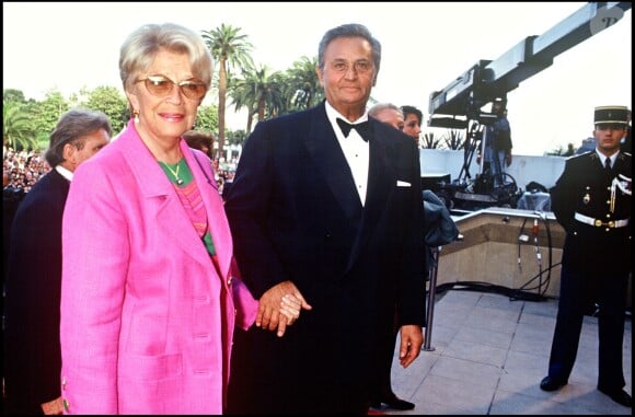 Roger Hanin et son épouse, Christine Gouze-Rénal, au Festival de Cannes, mai 1993.