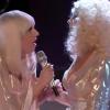 Lady Gaga et Christina Aguilera en duo pour la première fois sur le plateau du télé-crochet The Voice US, le 17 décembre 2013.