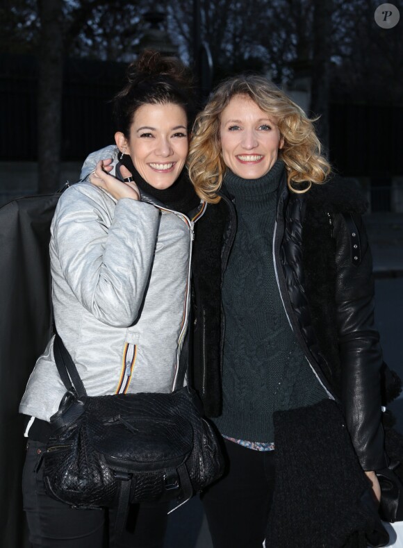Exclusif - Alexandra Lamy et Mélanie Doutey arrivant à l'enregistrement de l'émission Vivement dimanche à Paris le 18 décembre 2013 (diffusion sur France 2 le 22 décembre)