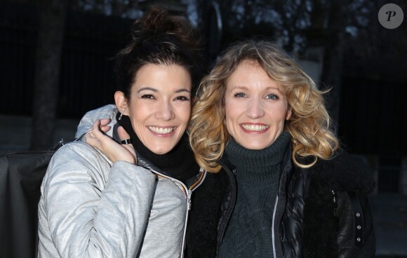 Exclusif - Alexandra Lamy et Mélanie Doutey arrivant à l'enregistrement de l'émission Vivement dimanche à Paris le 18 décembre 2013 (diffusion sur France 2 le 22 décembre)