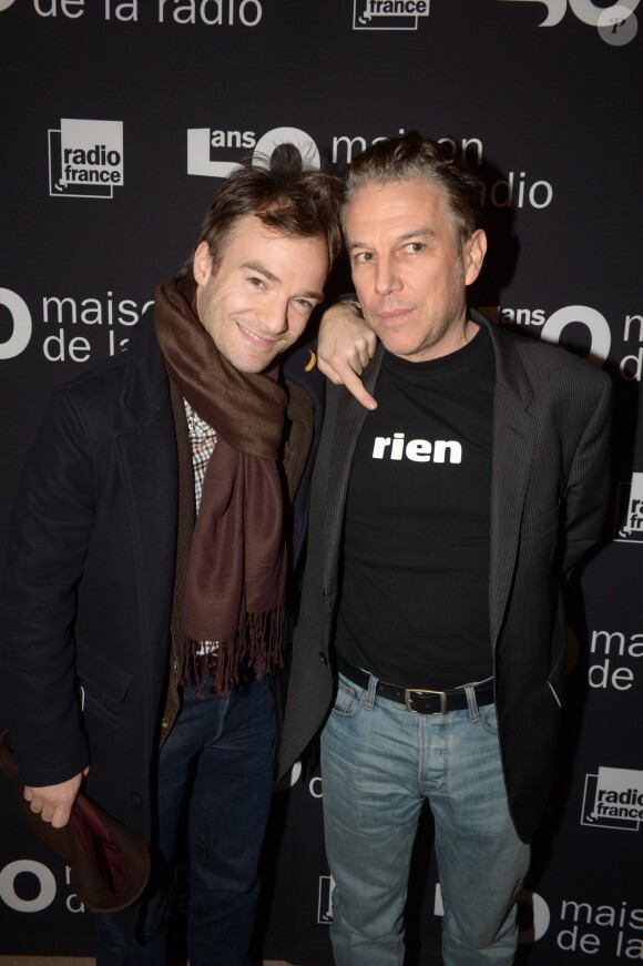 Exclusif - Jonathan Lambert, Philippe Vandel lors du 50e anniversaire de la maison de la radio à Paris le 17 decembre 2013.