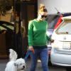Olivia Wilde, enceinte, dépose son chien dans un camp pour animaux domestique à Los Angeles, le 20 décembre 2013.
