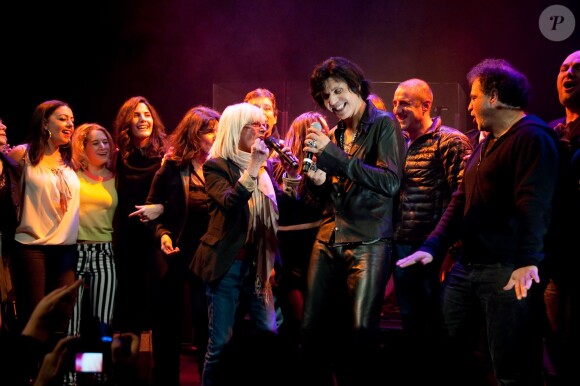 Exclusif - Lana Sebastian qui a composé le titre "Femme" pour Jean-Luc Lahaye lors du concert de Jean-Luc Lahaye à l'occasion de son 61e anniversaire, au Théâtre Dejazet à Paris, le 23 décembre 2013.