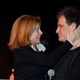 Exclusif - Nicole Calfan et Raphaël Mezrahi lors du concert de Jean-Luc Lahaye à l'occasion de son 61e anniversaire, au Théâtre Dejazet à Paris, le 23 décembre 2013.