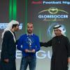 Pep Guardiola, l'entraîneur du Bayern Munich à l'honneur lors de la cérémonie des Global Soccer de la 8e édition de la Dubai International Sports Conference à Dubaï, le 28 décembre 2013