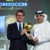 Fabio Capello à l'honneur lors de la cérémonie des Global Soccer de la 8e édition de la Dubai International Sports Conference à Dubaï, le 28 décembre 2013