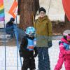 Gwen Stefani, enceinte, et son fils Zuma en vacances dans la station de ski de Mammoth en Californie. Le 31 décembre 2013.