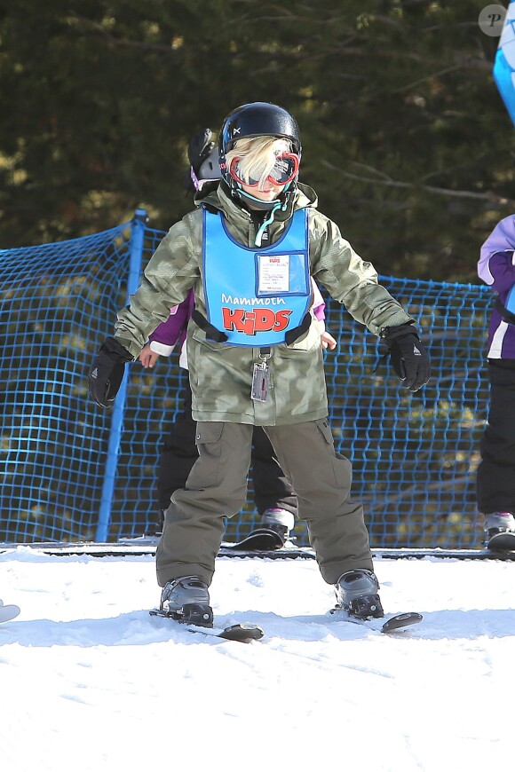 Kingston, 7 ans, en plein cours de ski à Mammoth, le 30 décembre 2013.