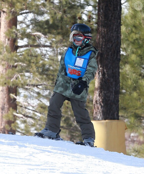Kingston, 7 ans, en pleine leçon de ski à Mammoth, le 30 décembre 2013.
