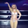 La chanteuse Britney Spears sur la scène de l'Axis Theater, au Planet Hollywood de Las Vegas, pour son concert Piece of me, le vendredi 27 décembre 2013.