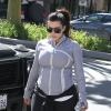 Kim Kardashian, enceinte et en tenue de sport à Studio City. Los Angeles, le 16 avril 2013.