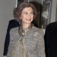 La reine Sofia d'Espagne assiste à la projection du documentaire "La passion du Prado" à Madrid, le 8 janvier 2014.