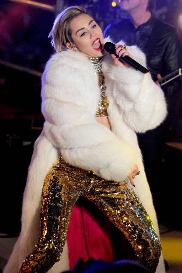 Miley Cyrus à New York. Le 31 décembre 2013.