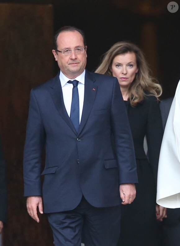Valérie Trierweiler et François Hollande à Paris. Le 16 octobre 2013.