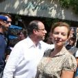 François Hollande et Valérie Trierweiler à Bormes-les-Mimosas, le 3 août 2012.