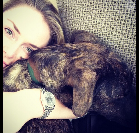 Lindsey Vonn et son nouveau chien Leo - janvier 2014.