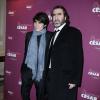 Alain-Fabien Delon et son parrain Eric Cantona arrivant au dîner au Meurice des Révélations des César le 13 janvier 2014