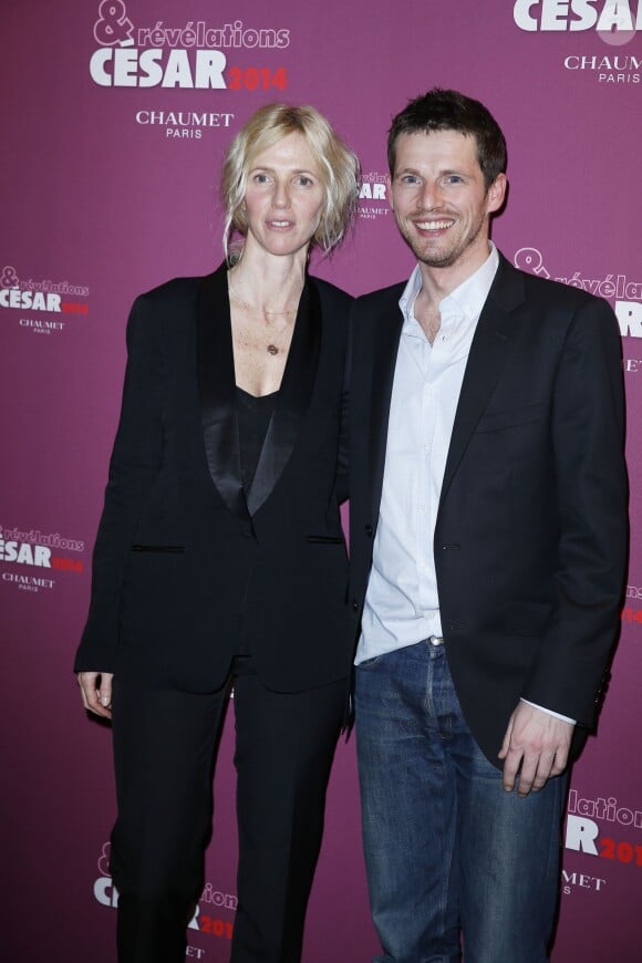 Sandrine Kiberlain et Pierre Deladonchamps lors du dîner des Révélations des César au Meurice à Paris le 13 janvier 2014
