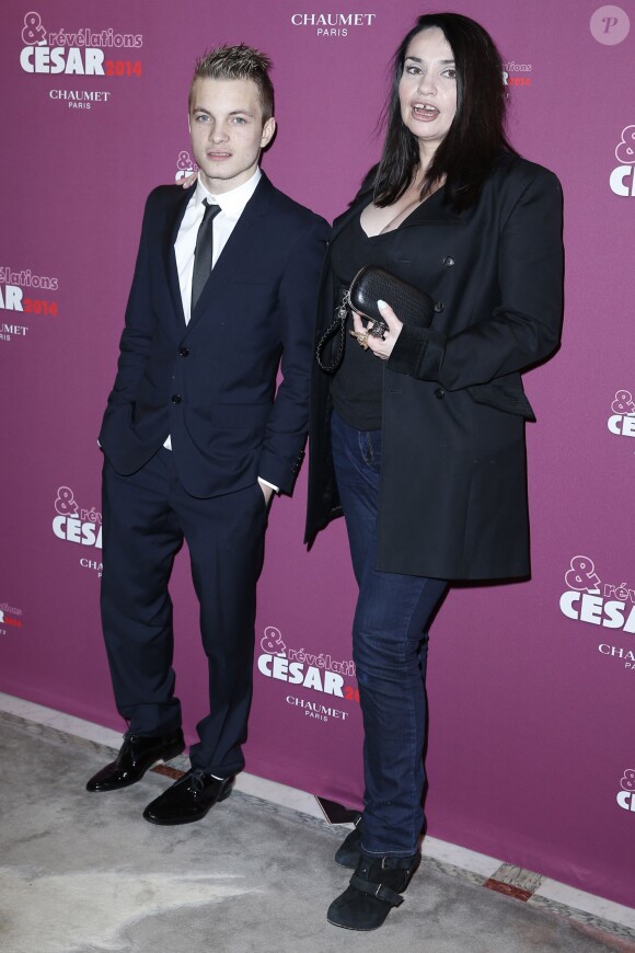 Paul Bartel et Béatrice Dalle lors du dîner des Révélations des César au Meurice à Paris le 13 janvier 2014