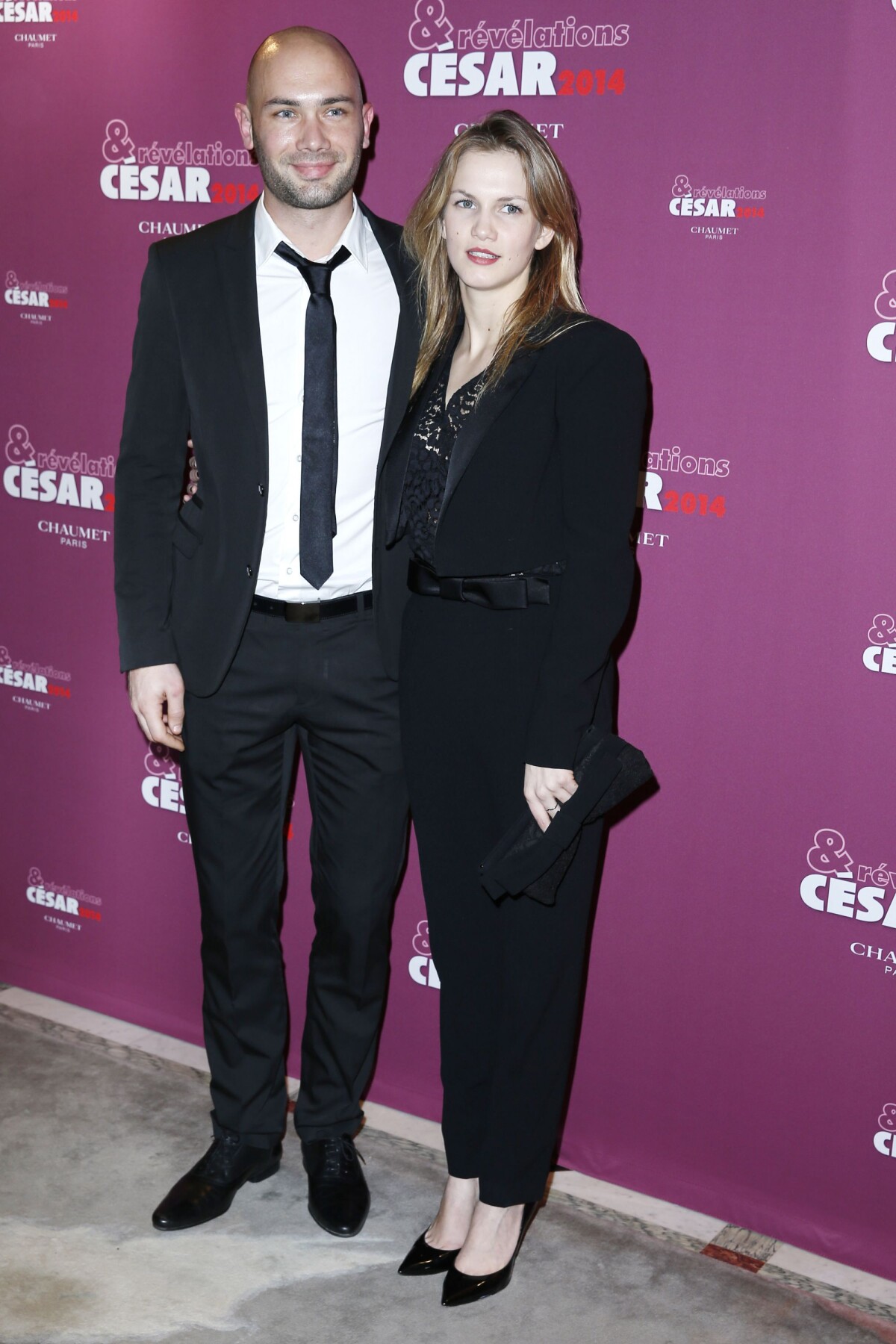 Photo : Vianney Lebasque et Margot Bancilhon lors du dîner des Révélations  des César au Meurice à Paris le 13 janvier 2014 - Purepeople