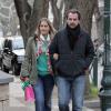 Le prince Nikolaos et la princesse Tatiana de Grèce se promenant le 12 janvier 2014 à Athènes, où ils sont venus s'installer à l'automne 2013